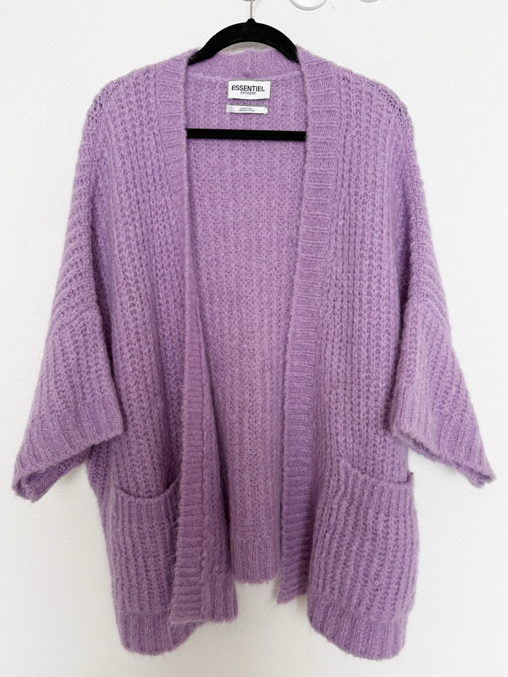 Essentiel Antwerp Castrid Mohair Cardigan Lavender Oversized Cozy - Picture 3 of 10